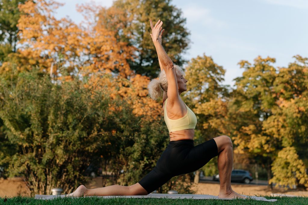 woman lunge park workout health